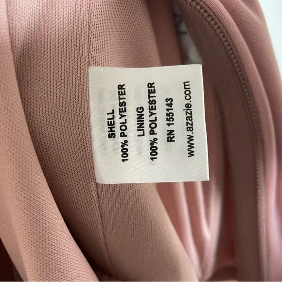 Azazie Dusty Rose One Shoulder Mesh Mermaid Maxi Gown Dress 8 - Picture 3 of 10